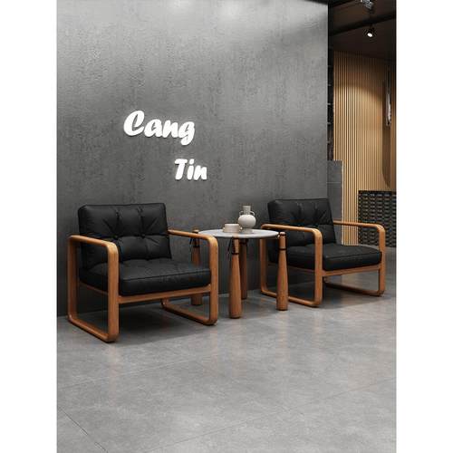 酒店餐厅新款简易铁架铁艺接待会客长条椅办公室沙发茶几组合