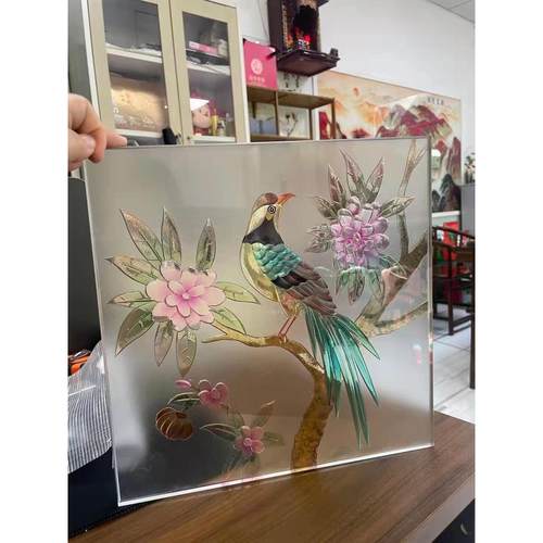 定制钢化雕刻玻璃 小样品玻璃 夹胶 隔断 吊顶 中空 客厅玻璃装饰