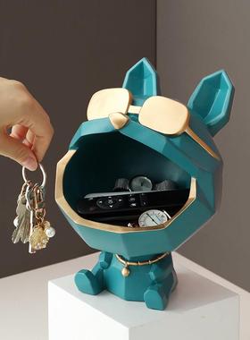 法斗轻奢贺礼玄关鞋柜进门口放钥匙收纳摆件乔迁搬家新家结婚礼物