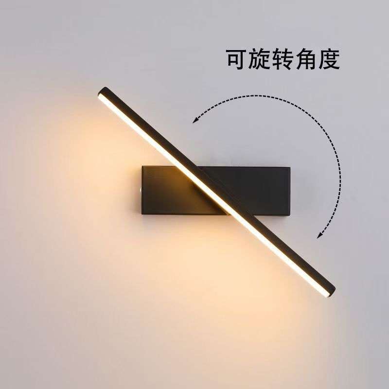卧室床头壁灯可旋转可调角度室内LED照明灯极简个性条形壁灯主卧