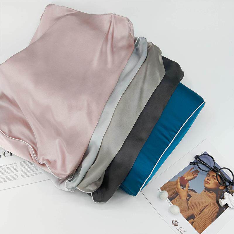 双面真丝乳胶枕套19姆米重磅桑蚕丝高低枕40x60记忆枕套