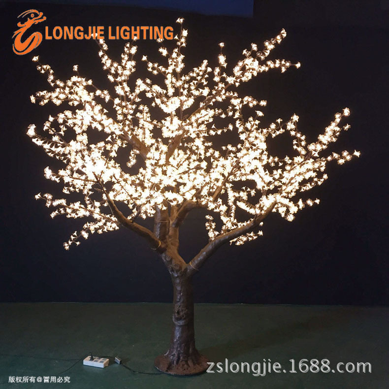 2484灯 高2.8米 粉红色紫金花发光树 粉红桃树灯 LED桃花树