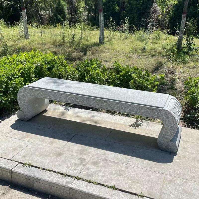 石雕花岗岩石凳长凳别墅家用广场青石长条大理石公园青石石条凳