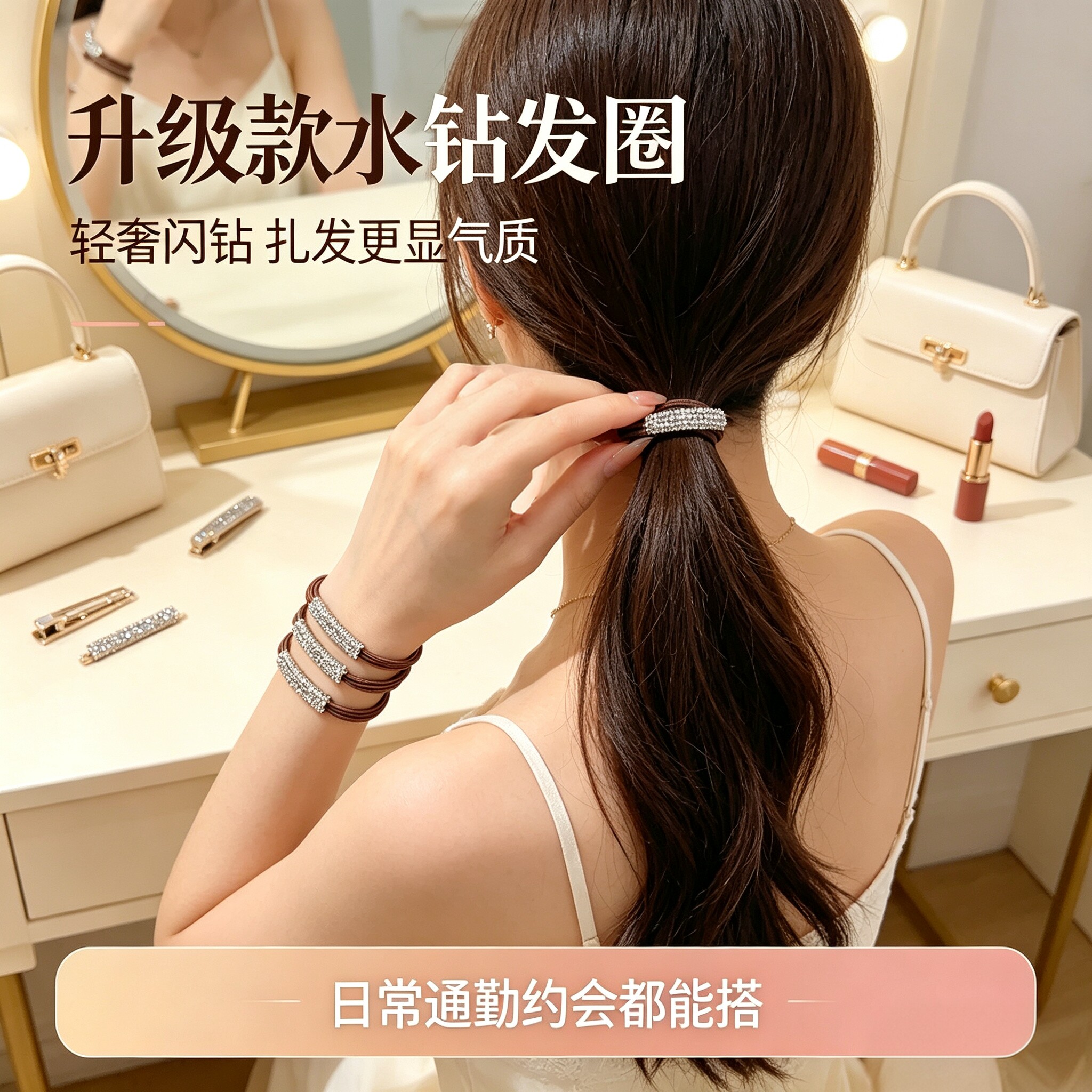 水钻闪闪高弹耐用发圈