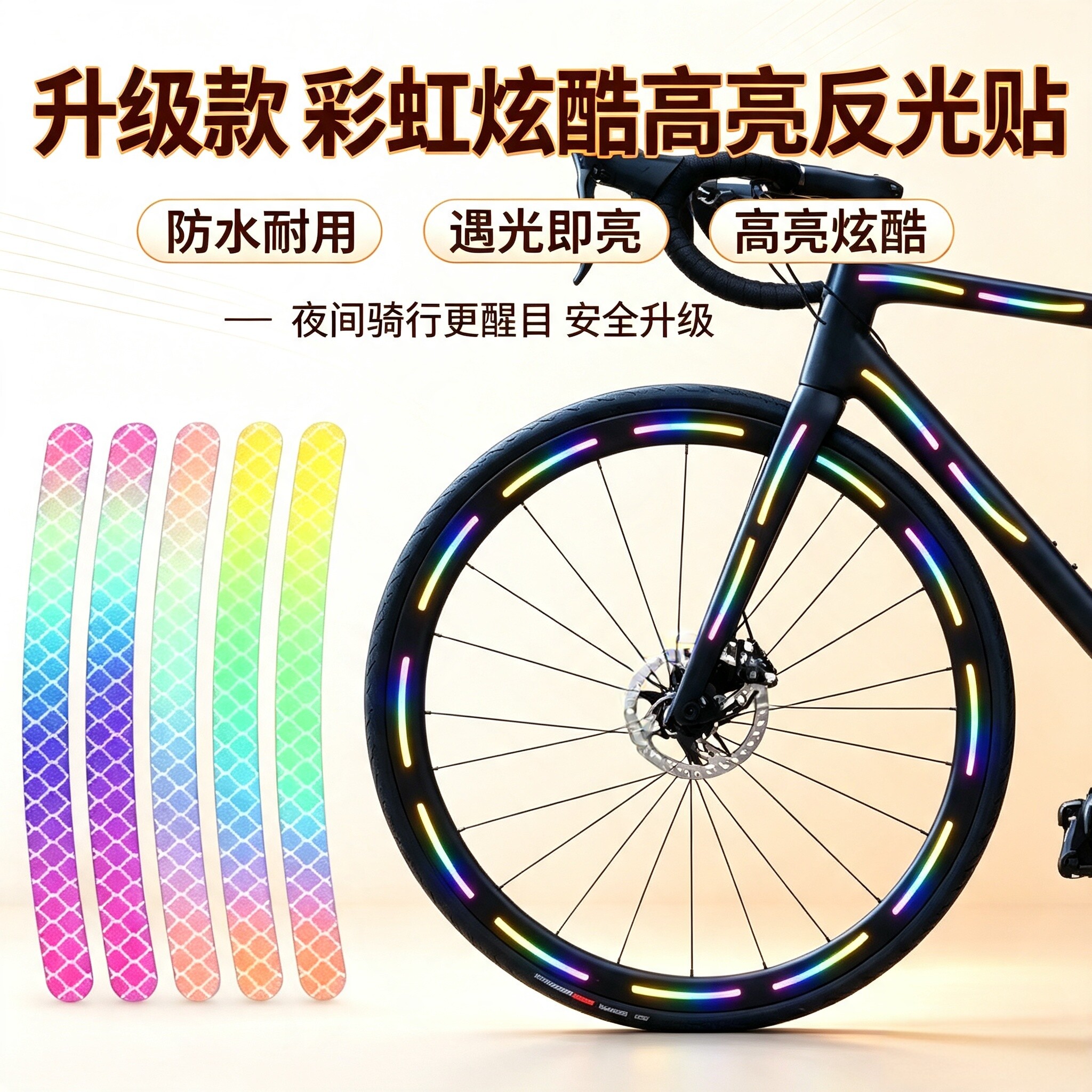自行车夜光反光轮毂贴