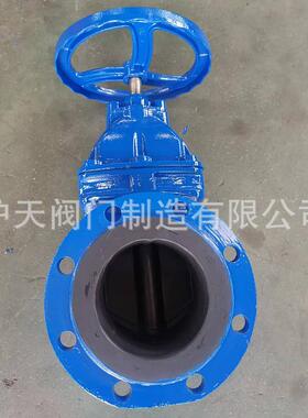 定制门衬阀闸阀Z45J10Q 手Z45J-10Q动调节胶防腐软密封法兰铸钢-