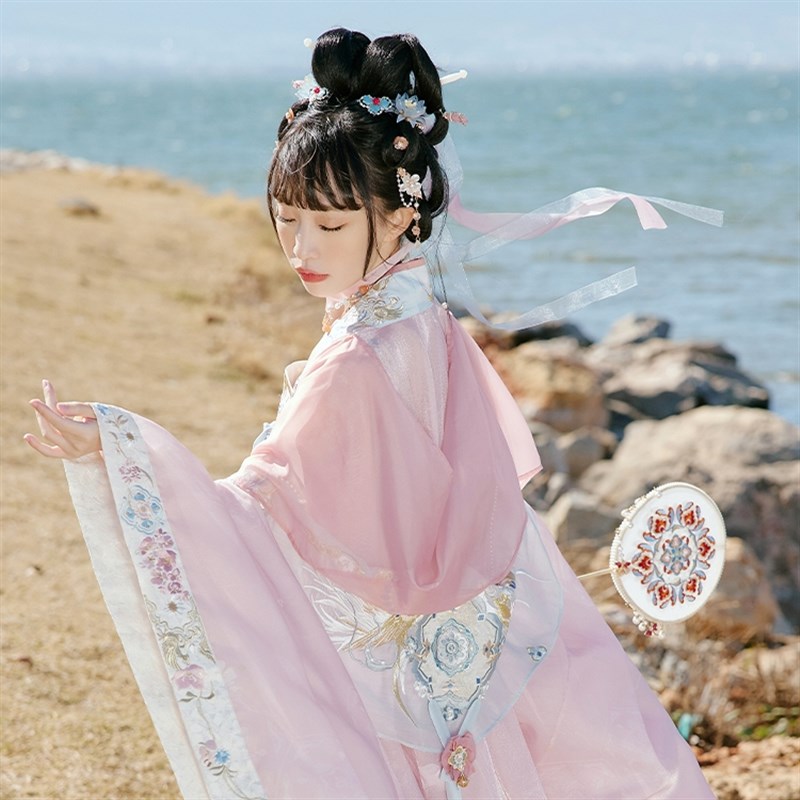 十三余小豆蔻儿[镜华宝光]印花大袖衫齐胸九破裙披帛唐制汉服女春