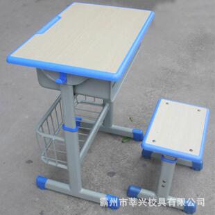 厂家直供可升降单人课桌凳子培训辅导班家用学习桌单人学习课桌