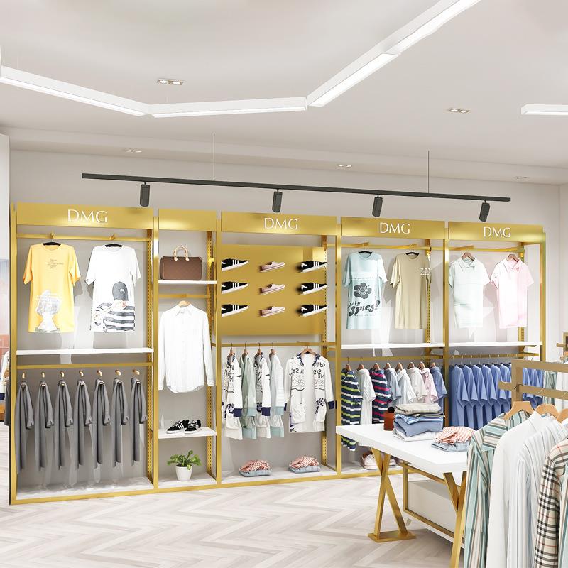 不锈钢男装货架衣架西装专用服装店展示架落地式陈列架子定制