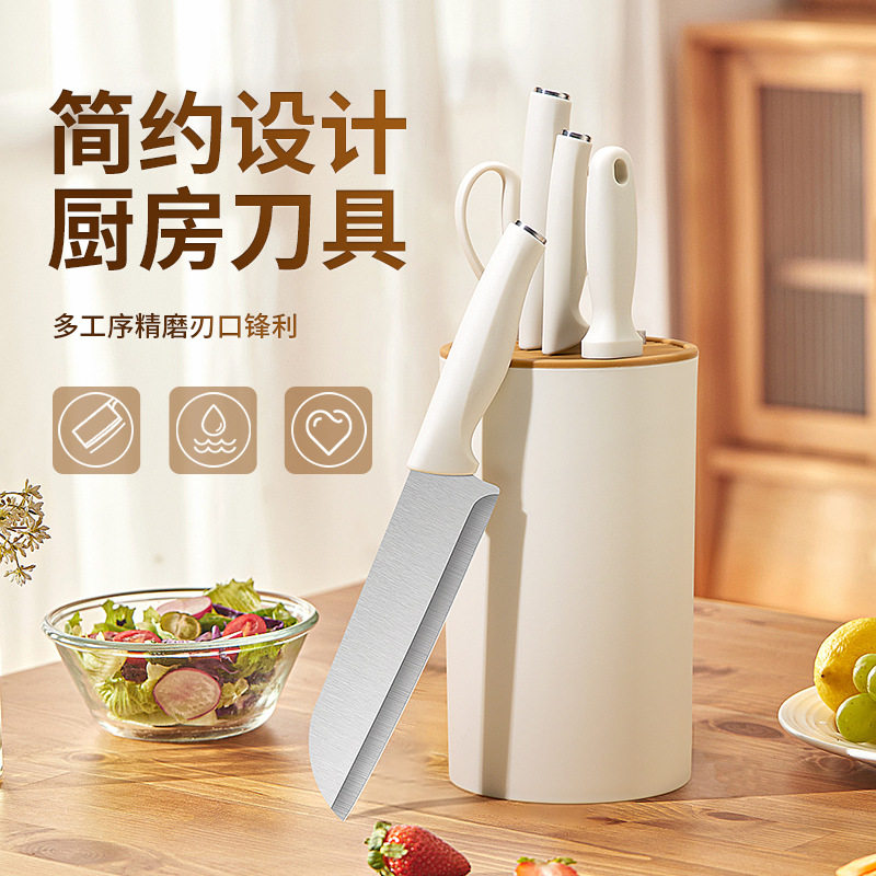 刀具五件套切菜套装厨房不锈钢全套菜刀水果刀家用套刀切片砍骨刀