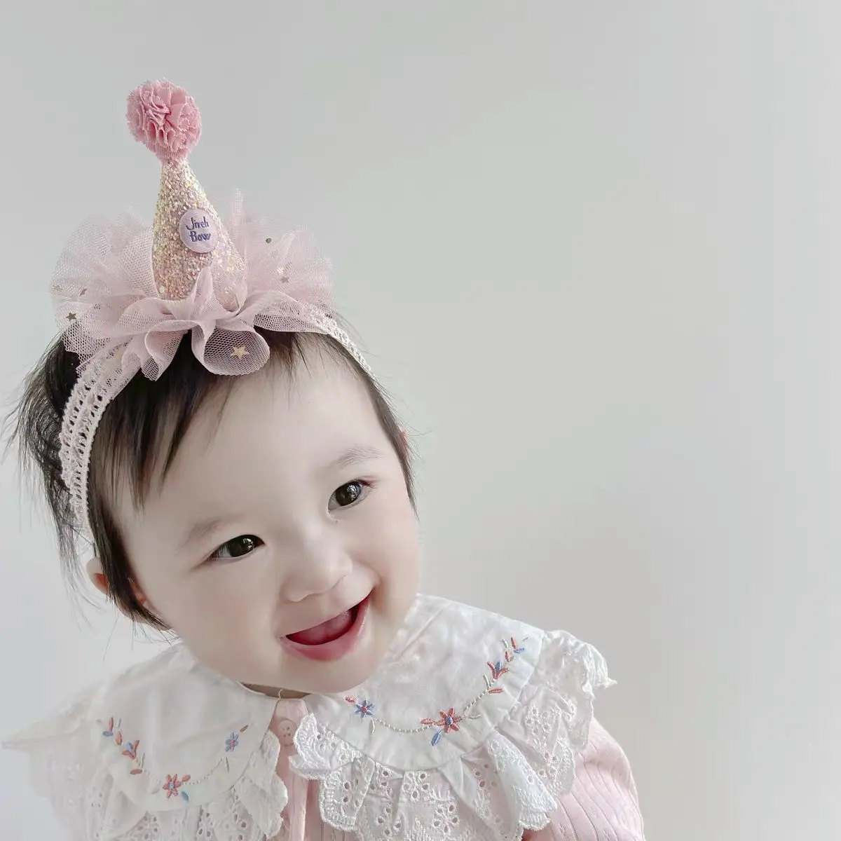 ins婴儿发带百天周岁派对发箍儿童生日帽女宝宝公主发饰皇冠头饰