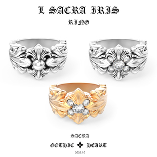 GOTHIC HEART大号圣鸢守护者戒指925银男士复古做旧22K金钻石指环