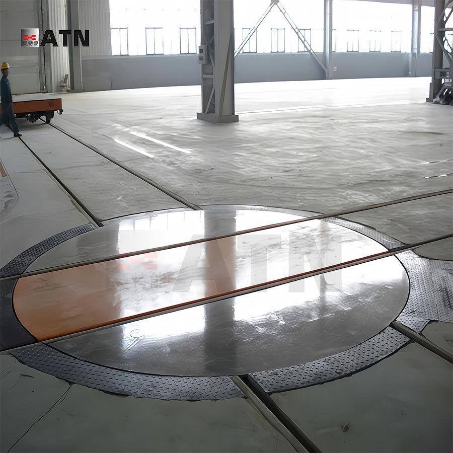 厂区转运重型工具车运输车电动轨道转盘工厂旋转轨道转盘车