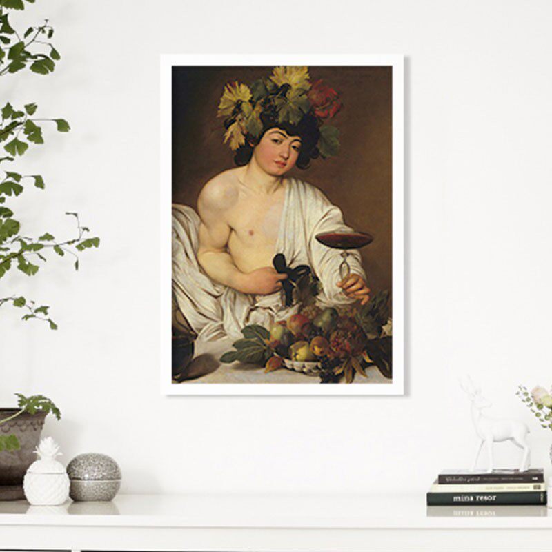 葡萄酒酒神图红酒巴克斯画作装饰画酒吧酒窖餐厅挂画产区图带框画