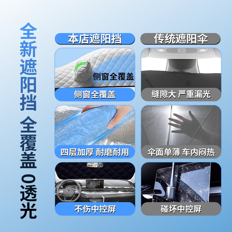 吉利远景X6汽车遮阳挡伞帘板pro防晒罩suv隔热车衣前挡风玻璃用品