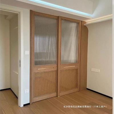 实木推拉门藤编门长虹玻璃门简约厨房客厅隐形门隔断门卧室门