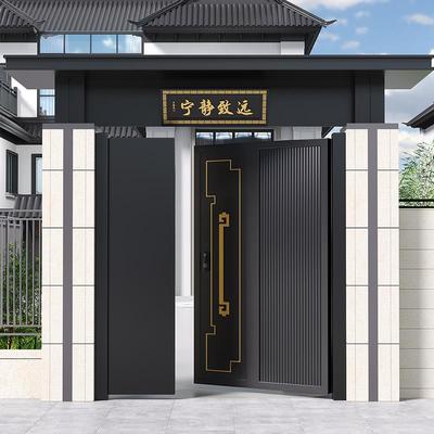 鸿顺发铝合金户外庭院大门院子栅栏花园别墅门不锈钢铁艺单双开门