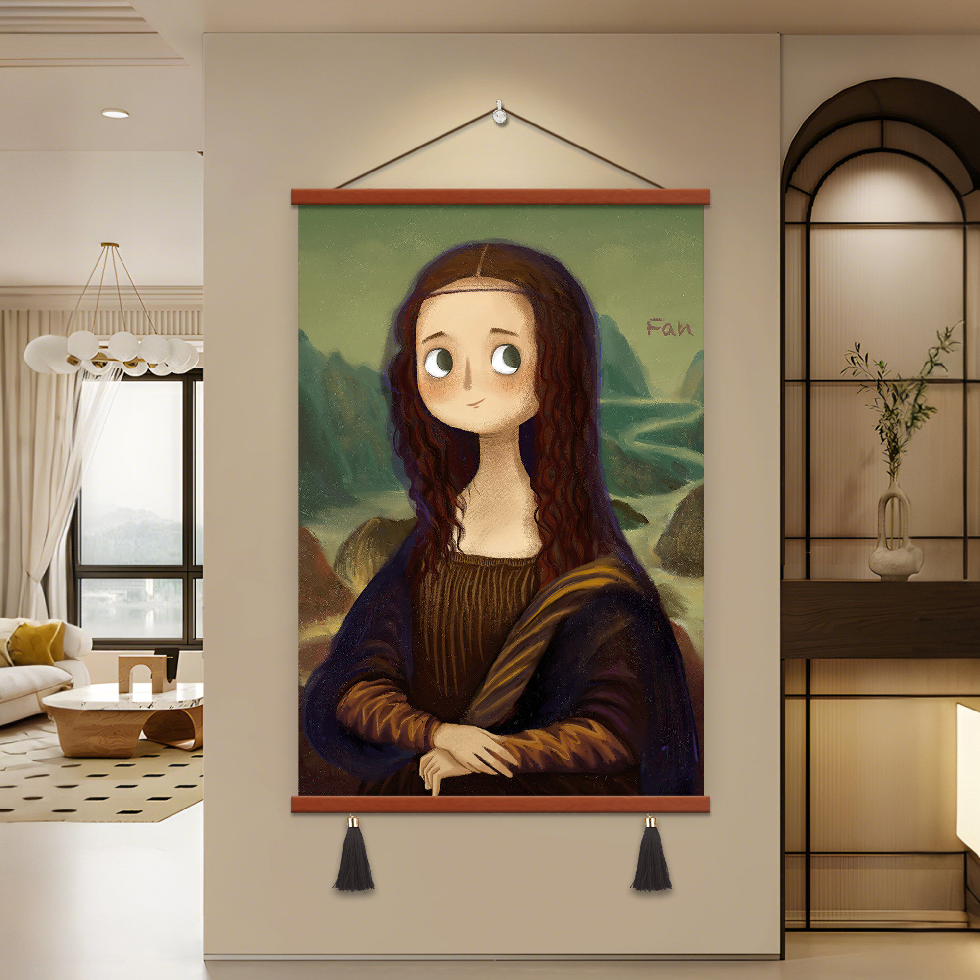 世界名画中古风客厅背景墙挂画儿童房床头卡通趣味装饰画卧室壁画,家居饰品,现代装饰画,淘宝优惠券,粉丝福利购,淘宝优惠卷