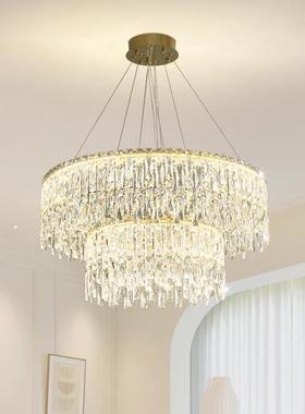89022法式轻奢水晶吊主卧室奶油风复古大客厅灯网红灯202灯5年新