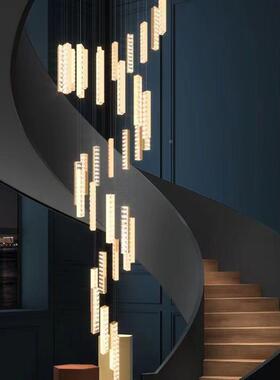 现简代约式楼挑吊客厅灯别墅奢水复晶吊灯LE轻DNXA灯饰灯具楼梯长