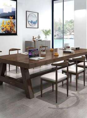 WMU办会室议桌长桌长方形公桌椅组合简现代简易约工作台小型洽谈