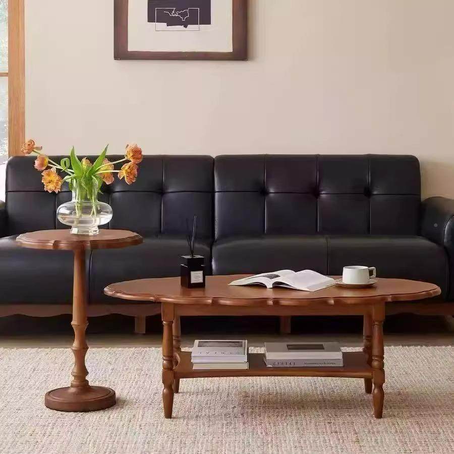 法式复C06古实木沙边茶几用客家厅小户型双层置物花发瓣矮新桌202,电子/电工,接线端子,淘宝优惠券,粉丝福利购,淘宝优惠卷