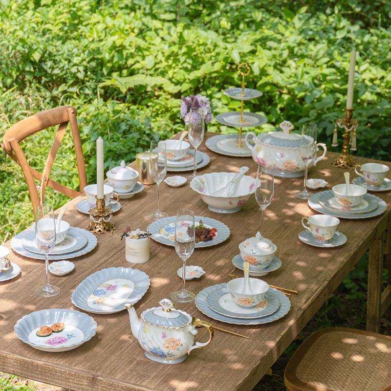 高档轻陶瓷碟套装骨瓷餐奢具欧式花边碗筷菜盘碗平汤碟勺子组14碗,农机/农具/农膜,其它农用工具,淘宝优惠券,粉丝福利购,淘宝优惠卷