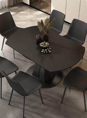 意式进口岩板家餐方桌圆两用旋转伸缩圆桌用户型多功能变CZ-009小