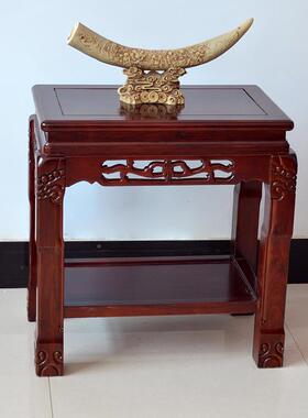 N5实木台鱼架奇石桌盆景架阳中式客厅榆置TYV木仿古承重缸架子摆