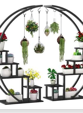 客厅卧室铁面艺架阳台层多落地式花盆架室内绿萝花吊兰地h7812架