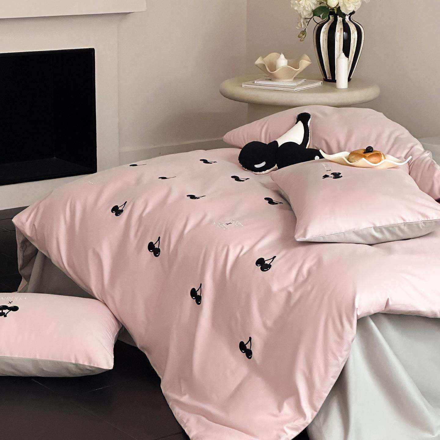 樱桃刺绣加厚全棉lanting磨毛四件套纯棉床被秋接套单拼保暖床上,畜牧/养殖物资,特种养殖设备,淘宝优惠券,粉丝福利购,淘宝优惠卷