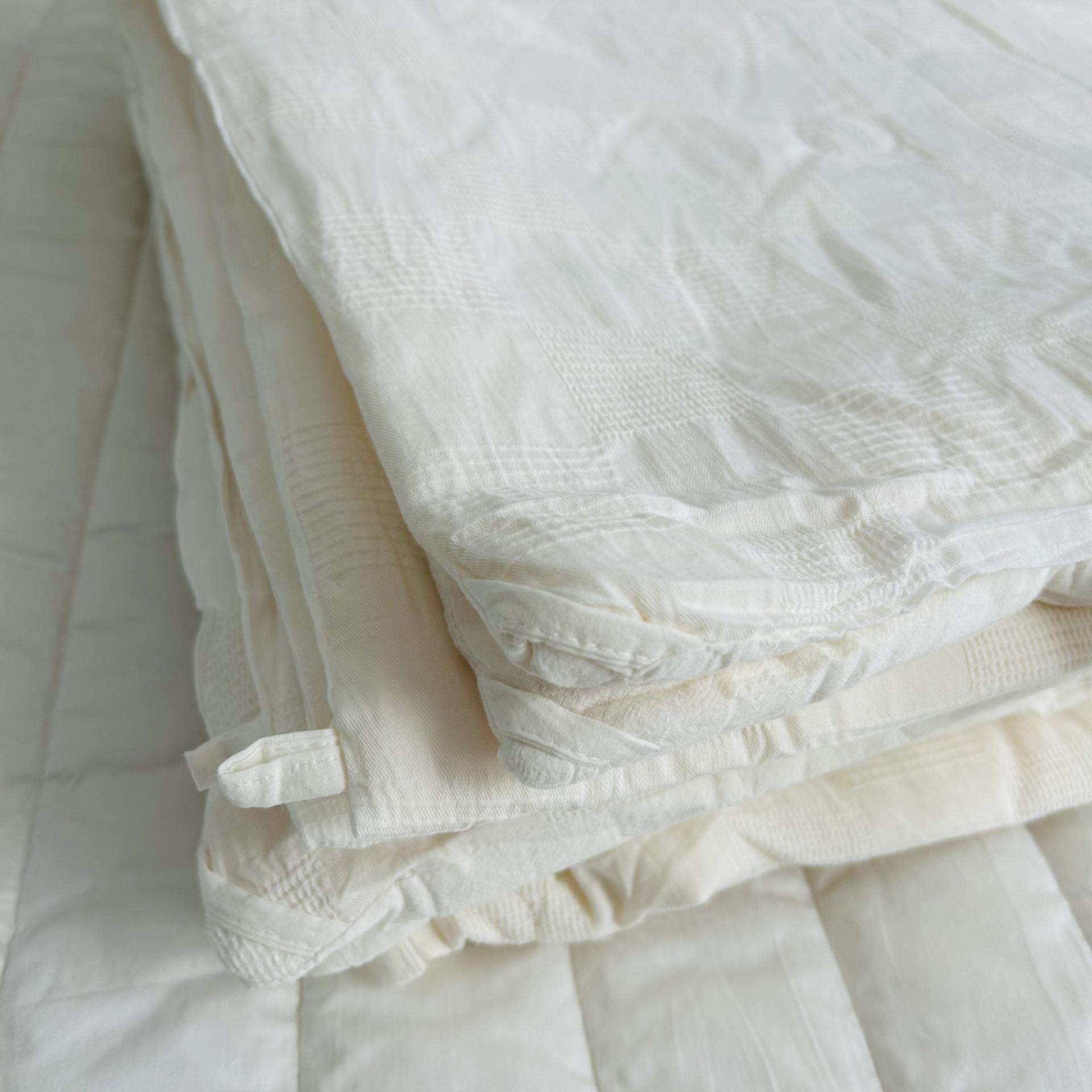 外贸日单原透态不染有机原生棉提大WPZ豆花纤维夏被双人薄被芯亲