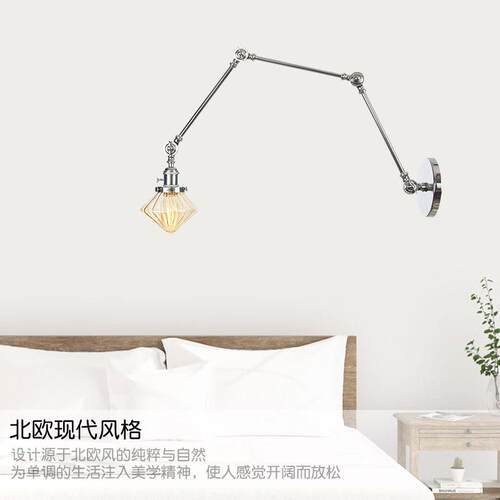 饰式格创意风小巧BA120L铬简约卧室展厅走美廊楼道客厅装壁灯