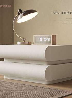 2026新款网红油风白色奶床GVR头柜皮木质意式边极简卧室实床收纳