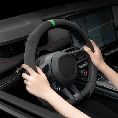 新款翻毛皮方用向盘ltao8253防套四季麂通皮绒吸汗滑男女汽车把套