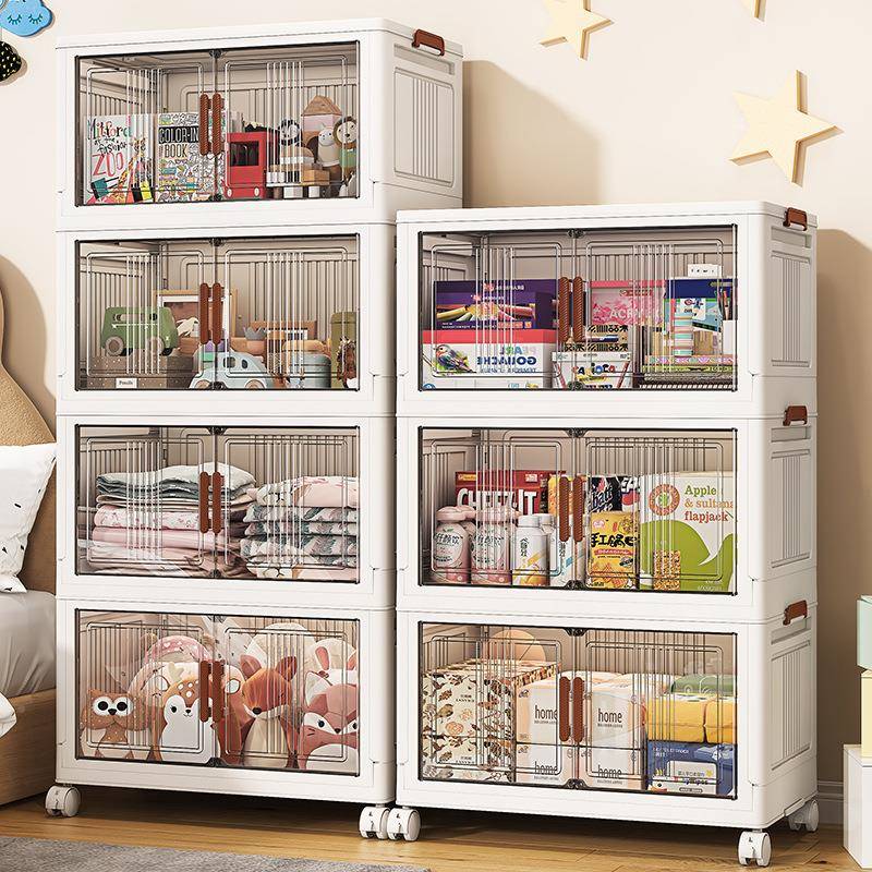 40-70宽折15501白叠收纳柜储塑物柜厅磁吸料置物多功能家柜用客可