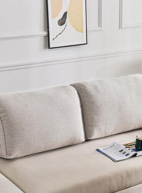 新款麻垫曲线弧形靠背现代实棉木沙发硬靠背床头靠舒适201705靠枕