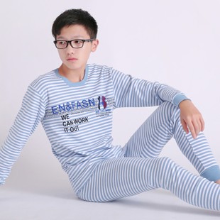 线衣裤 中学生保暖内衣套装 中大童纯棉棉毛D衫 青少年全棉秋衣秋裤