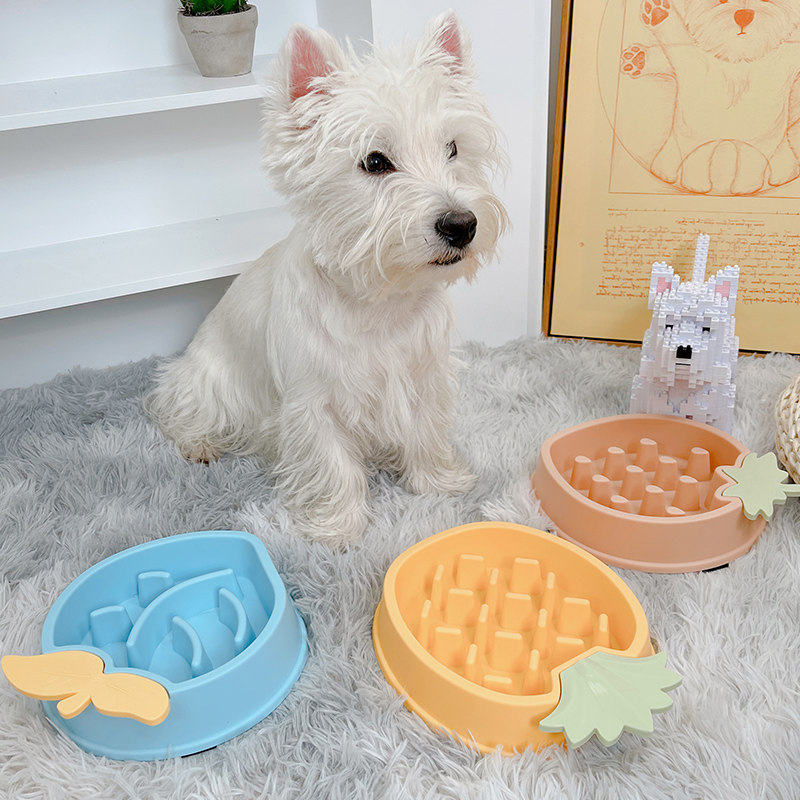 狗狗慢食碗猫咪碗狗食盆防v打翻宠物饭盆小猫小狗幼犬吃饭的碗泰