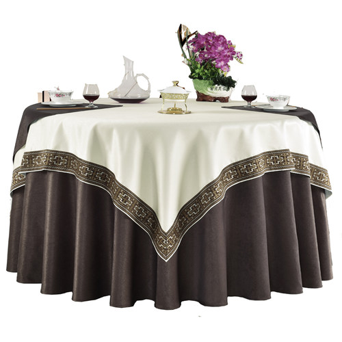 中式酒店大圆桌布l餐厅圆台布饭店餐桌布圆形家用圆桌餐布酒店桌