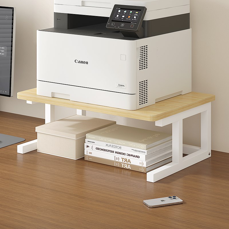 桌面打印机置物架办公室桌上收纳整理支J架加大加宽打印机增高架