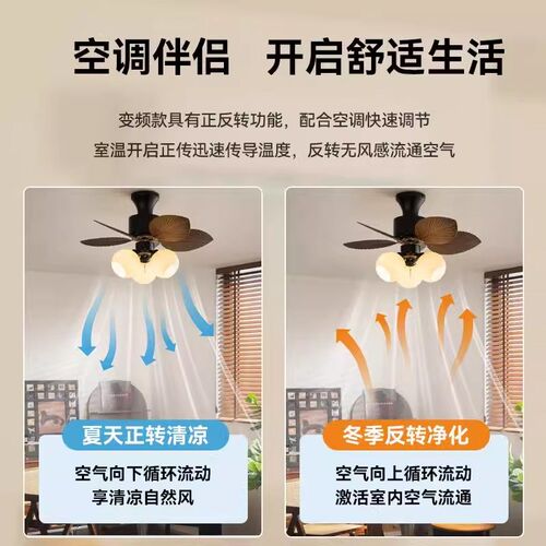 美式复古芭蕉叶j风扇灯卧室风扇灯中古电扇灯餐厅客厅灯静音吊扇