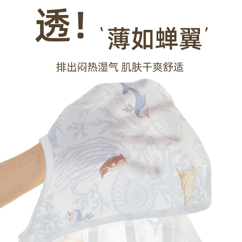 新生儿吊带肚兜夏薄款竹棉纱布背心马甲婴儿宝宝透气小Z琵琶衣夏