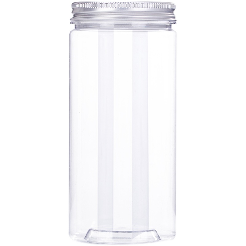 大号塑料瓶10系50个铝盖饼干坚果食品爆米花桶密T封罐透明包装罐