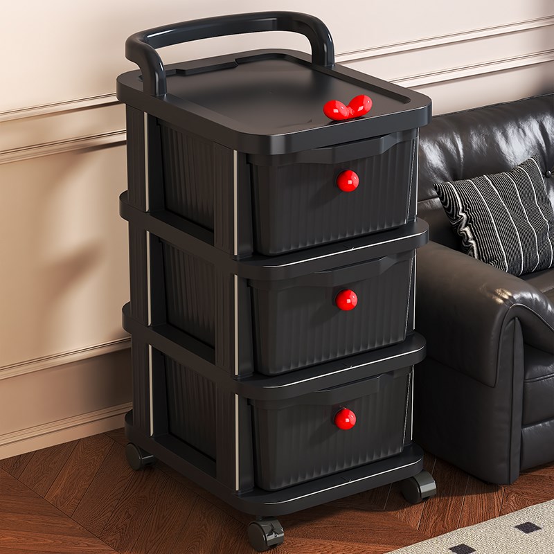 零食置物架可移动落地n客厅玩具小推车收纳层架家用多层抽屉式收