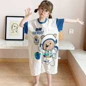 儿童分腿防踢被男童R女童纯棉按扣空调 短袖 宝宝睡袋婴儿夏季 薄款