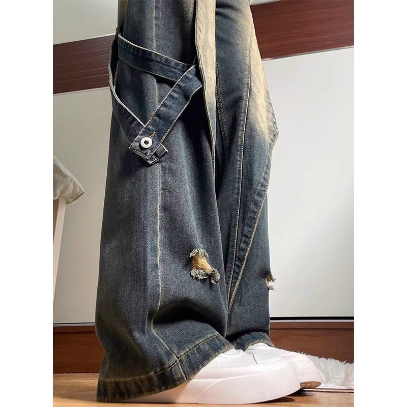 女童春秋款牛仔裤2025新款儿童休闲中大童直筒R裤初中生破洞阔腿