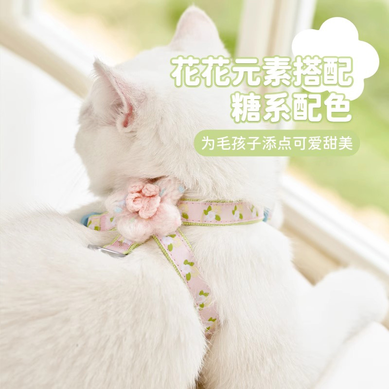 狗狗背心式牵引绳比熊迷你小v型犬猫咪胸抱婴袋英短花花布偶猫遛