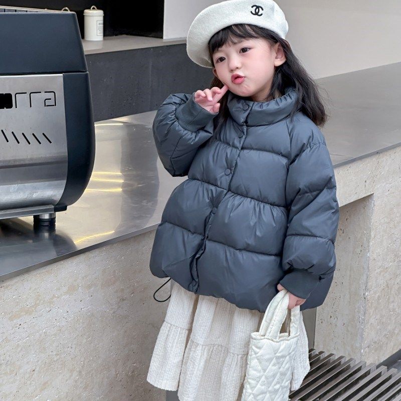 设计感小众90白鸭绒女r童羽绒服时尚加厚连衣裙冬季中长款外套