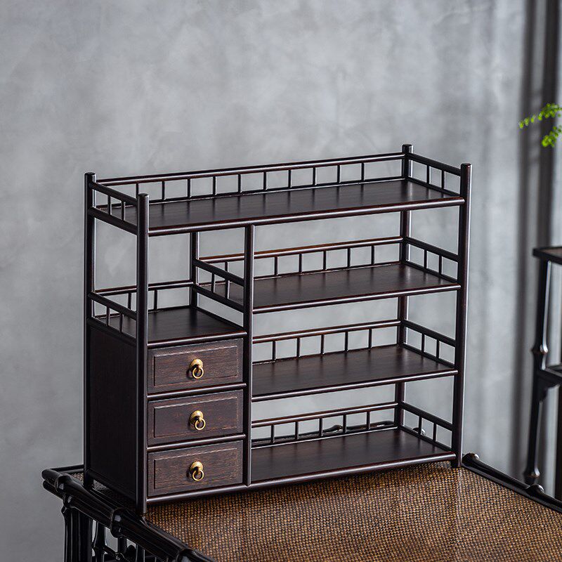 茶具架子置d物架桌面中式博古架小型紫砂壶摆放展示架功夫茶杯收